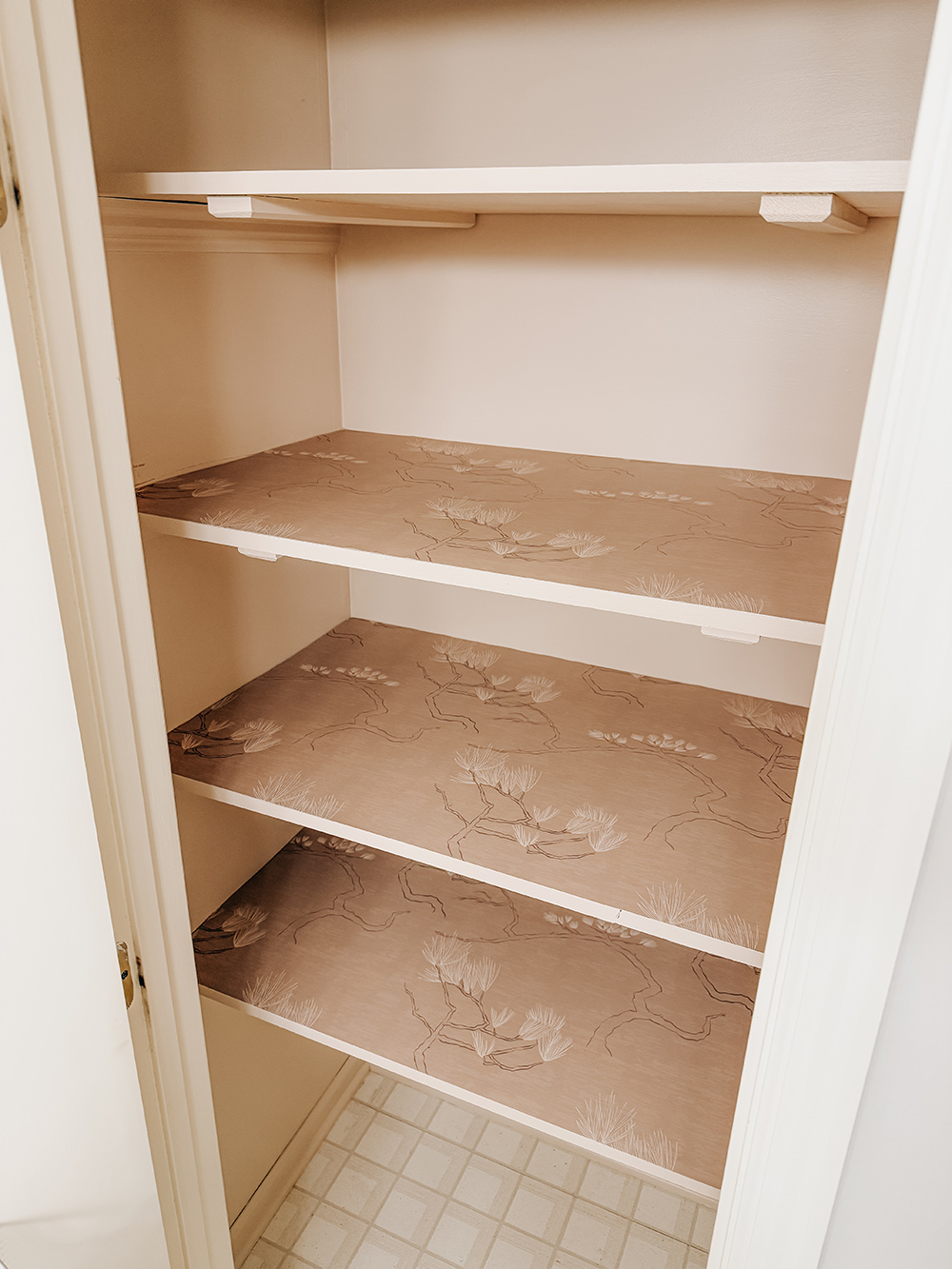 DIY Wallpaper Shelf Liner For Your Closet